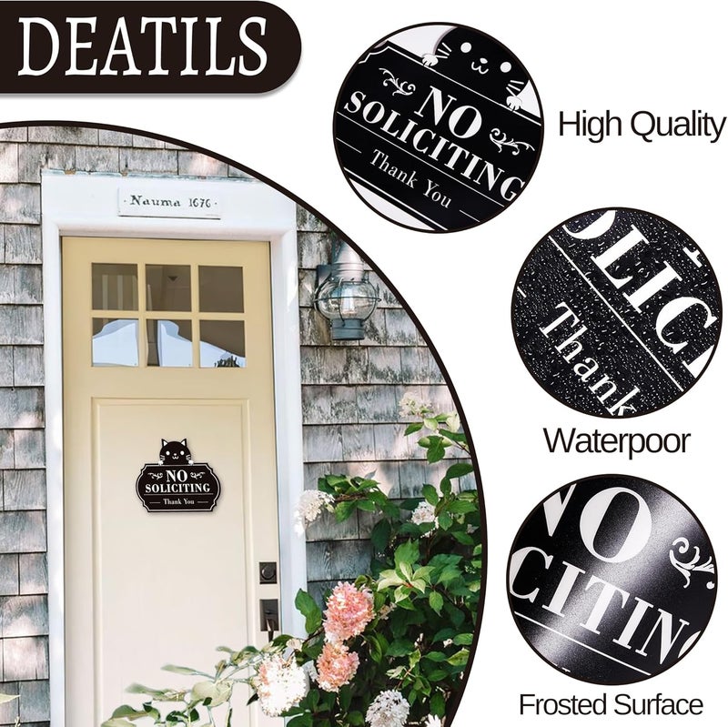 LUHIMO No Soliciting Sign for Front Door，Funny No Soliciting Sticker for House, Home and Business，Self-Adhesive Vinyl No Solicitation Signs for Front Door, Apartments, and Office - Image 3